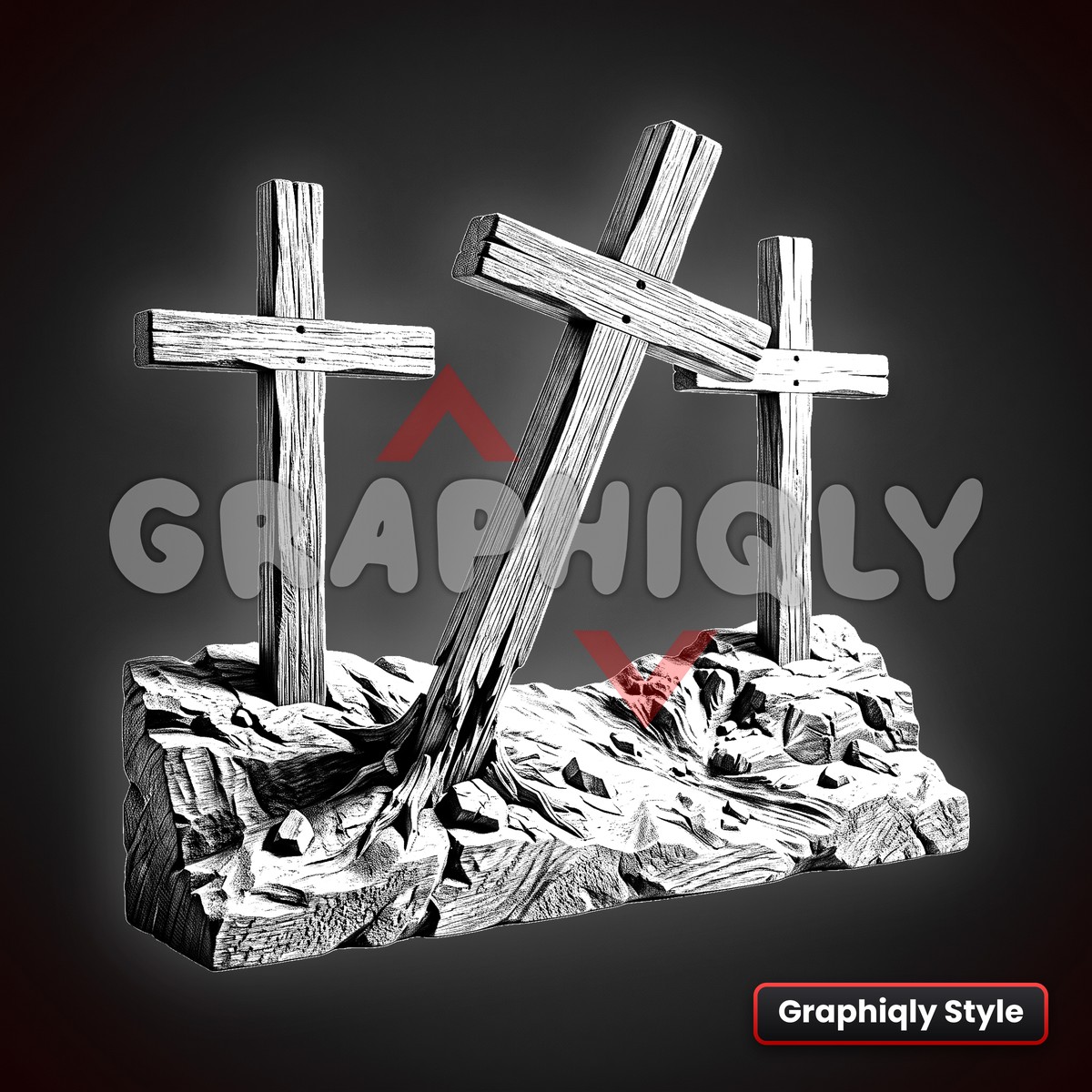 Three Crosses Of Calvary 3D Illusion Laser File – SVG, PNG, BMP, LBRN2
